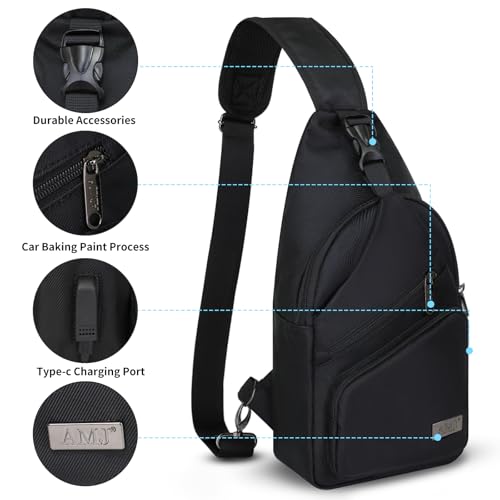 Sling Bag for Men (Black / Small)