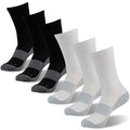 6 Pairs Copper Running Socks (Large-X-Large / 6 Pairs-3 White Crew&3 Black Crew)