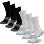 6 Pairs Copper Running Socks (Large-X-Large / 6 Pairs-3 White Crew&3 Black Crew)