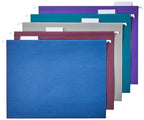Hanging File Folders with Adjustable Tabs for Document Organization (Assorted Jewel-tone Colors / Letter)