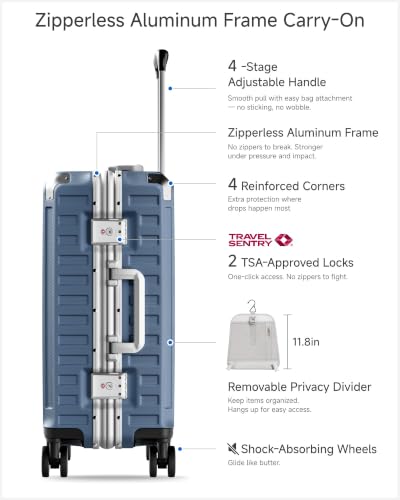 2 Piece Zipperless Luggage Set (Ocean Blue / 2 Piece Set (20/24))