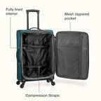Anzio Softside Expandable Luggage with Spinner Wheels (Teal / 22-Inch Carry-on)