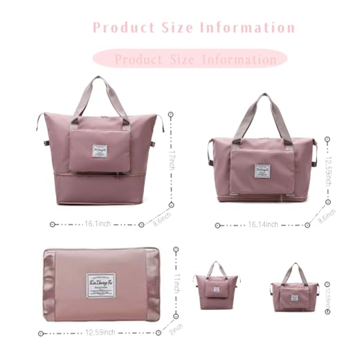 Large Capacity Foldable Travel Bag (Pink)