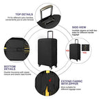 Travel Suitcase Protector elastic sleeve Cover 19" (Black / S(Fits to 19"-20" Trolley Case))