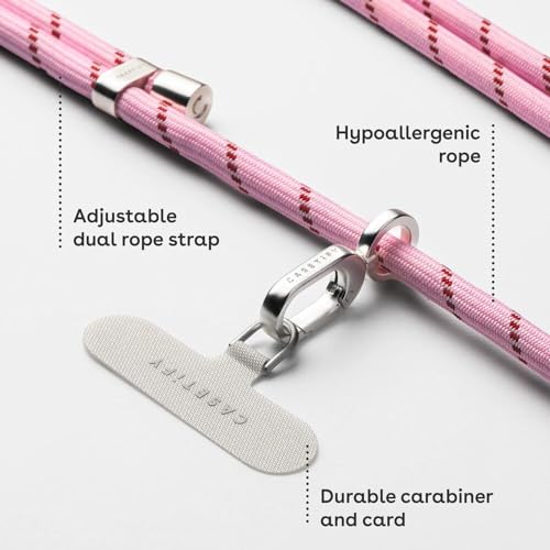 8mm Rope Cross Body Strap with Card (8mm / Charcoal With Silver Clasp)