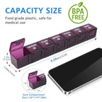 2 Pack Weekly Large Pill Organizer (Blue-purple)