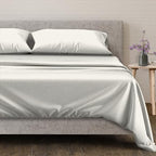 100% Egyptian Cotton King Size Sheets Set (King / 23 - Striped Ivory)