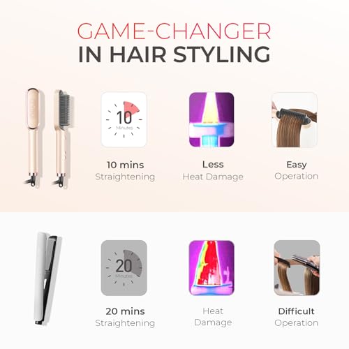 Ring Hair Straightener Brush (Peach Fuzz)