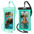 IPX8 Waterproof Phone Pouch 2 Pack (Light and Deep Green 2 pack)