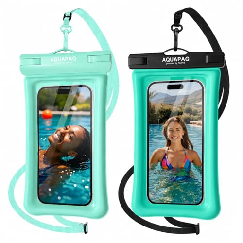 IPX8 Waterproof Phone Pouch 2 Pack (Light and Deep Green 2 pack)