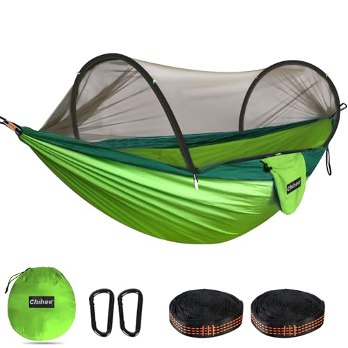 Ultra Light Travel Camping Hammock Pop (Light Green/Dark Green)