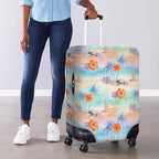 Watercolor Tropical Beach Luggage Cover (M(for 22-25 inch luggage) / Tropical Beach)