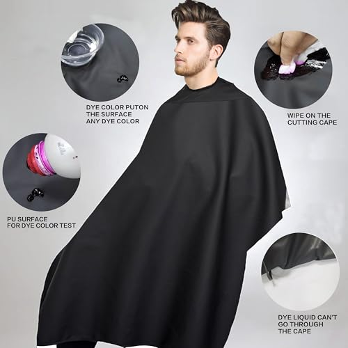 Salon Professional Barber Cape with Multi position Snap Closure Hair Cutting Kits Thick Hairdressing Capes for Unisex 47” * 63” (47 * 63)