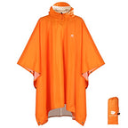 Hooded Rain Poncho for Adult Waterproof Lightweight Raincoat (X Orange)