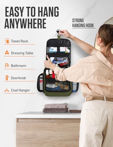 Hanging Travel Toiletry Bag (Dark Green)