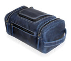 Leather Toiletry Bag for Men (BLUE / Men's Toiletry Bag)