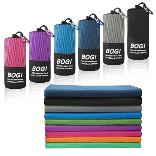 Microfiber Travel Sports Towel (Black / L:60''x30''+16''x16'')