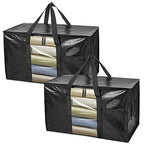 2 Pack Oversized Moving Bags with Reinforced Handles (2-Pack / Black-window)