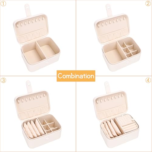 2 Layer Portable Jewelry Box (beige)
