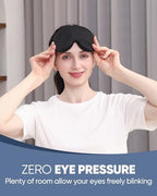 Luxury Sleep Mask for Women Men Patented Light Blocking Design (A-black)