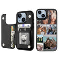 Custom Wallet Phone Case for iPhone 14 Plus (Black-C / iPhone 14 Plus)