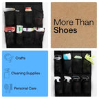 Over the Door Shoe Organizer (Black / 24 Pockets/4 Hooks)