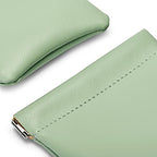 Green PU Leather Jewelry Pouch Portable Travel Small Jewelry Bag (Green / 3.54"x3.54")