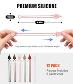Silicone Cable Ties Cord Organizer (12pcs-multicolor)