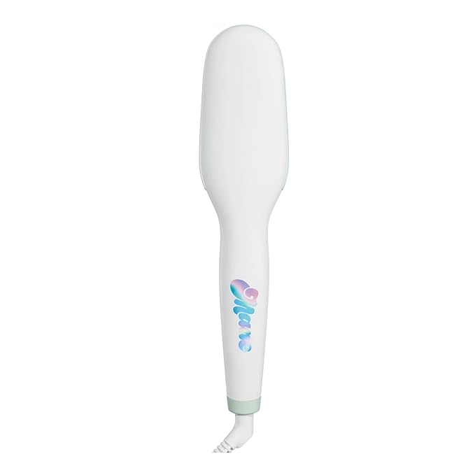 Mane Get Ur Sleek On Hair Straightener Brush - Smoothing Hot Air Brush with Adjustable Heat for Frizz-Free Styling - Nano Ceramic Ionic Hair Tools - For Use on Dry Strands - Worldwide Voltage