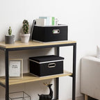 Storage Boxes with Lids [3 (Black / S(3-Pack))