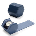 Single Watch Box Blue Hexagonal (Blue / 1-Slot)