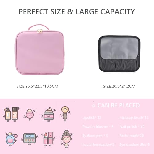Makeup Bag with Led Mirror (Light Pink / with LED mirror and a 10x mirror)
