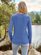 Long Sleeve Shirts for Women Casual Crewneck Tops Basic Tees (Medium / 01royalblue)