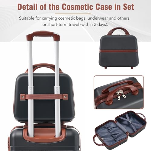 Luggage Set 3 Piece (Vintage Luggage / Black(12+20+24+28))