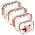 Clear Makeup Bag (4 Packs Rose Pink)