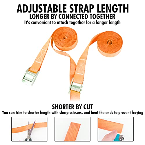 1" x 12 ft Lashing Straps (2 PK / Orange)