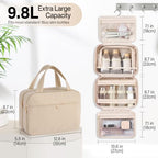 Hanging Travel Toiletry Bag with Jewelry Organizer (Apricot)