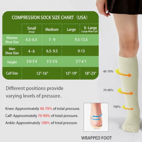 Viscose Made from Bamboo Compression Socks for Women&Men 20 (X-Large / 4 Pair-mix9)
