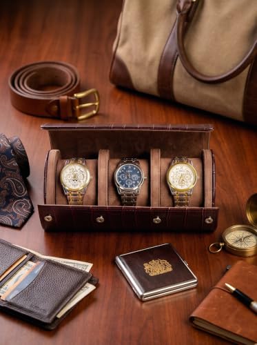 3 Watch Travel Case (Burgundy / 3 Slot)