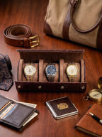 3 Watch Travel Case (Burgundy / 3 Slot)