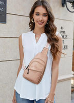 Sling Bag Crossbody Bags for Women Small Cross Body Bag Fanny Packs Chest Sling Purse for Daily Travel Leisure Sport (7-3 Pink)