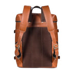 Leather Tan Backpack For Men Genuine Laptop Rucksack For Men Women Genuine Leather Vintage Large Capacity Business Retro Travel Camping Daypack (Tan)