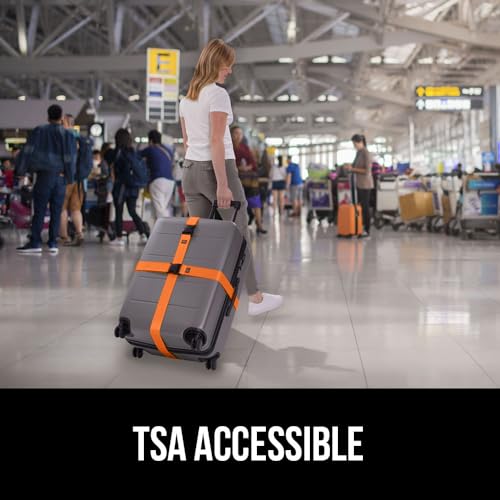 Heavy Duty Luggage Straps for Suitcase (Orange)