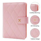 Premium Leather Passport Holder Covers Case (BB-LG PINK)