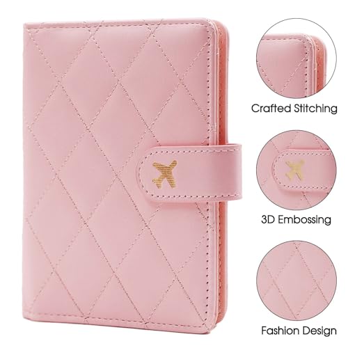 Premium Leather Passport Holder Covers Case (BB-LG PINK)