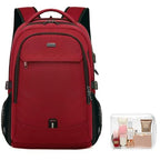 17 Inch Laptop Backpack for Travel Water Resistant College Backpack for Women Laptop Bag with USB Charging Port and Clear Toiletry Bag (30191 Red With Clear Toiletry Bag / 17 Inch)