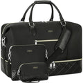 Weekender Bag for Women 21.5" Travel Duffel Large Carry On Bag 3PCS (Large / 6-Black)