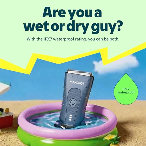 Manscape Groin & Body Hair Trimmer for Men (Airy Blue)