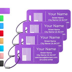 4PCS Personalized Luggage Tag (Purple / Small)