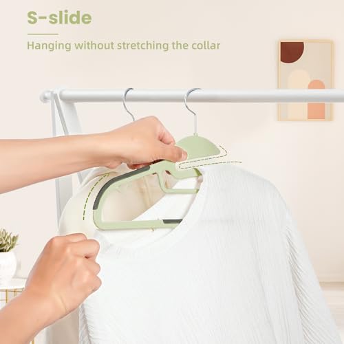 Plastic Hangers 50 Pack with Non (Matchagreen / 50 pack)